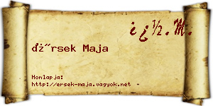 Érsek Maja névjegykártya